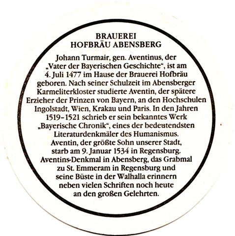 abensberg keh-by hofbr�u rund 1b (215-johann turmair-schwarz)